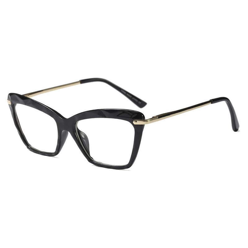 Jurchio Womens Cat Eye Reading Glasses Fashion Crystal Eyewear Frame (Black, 1.0, x) - Image 2